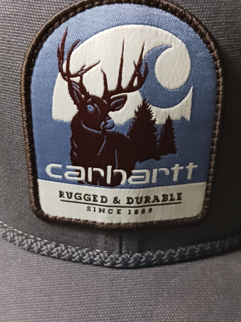 Carhartt Rugged Deer Patch Canvas Mesh Back Adjustable Snap Hat, NWOT